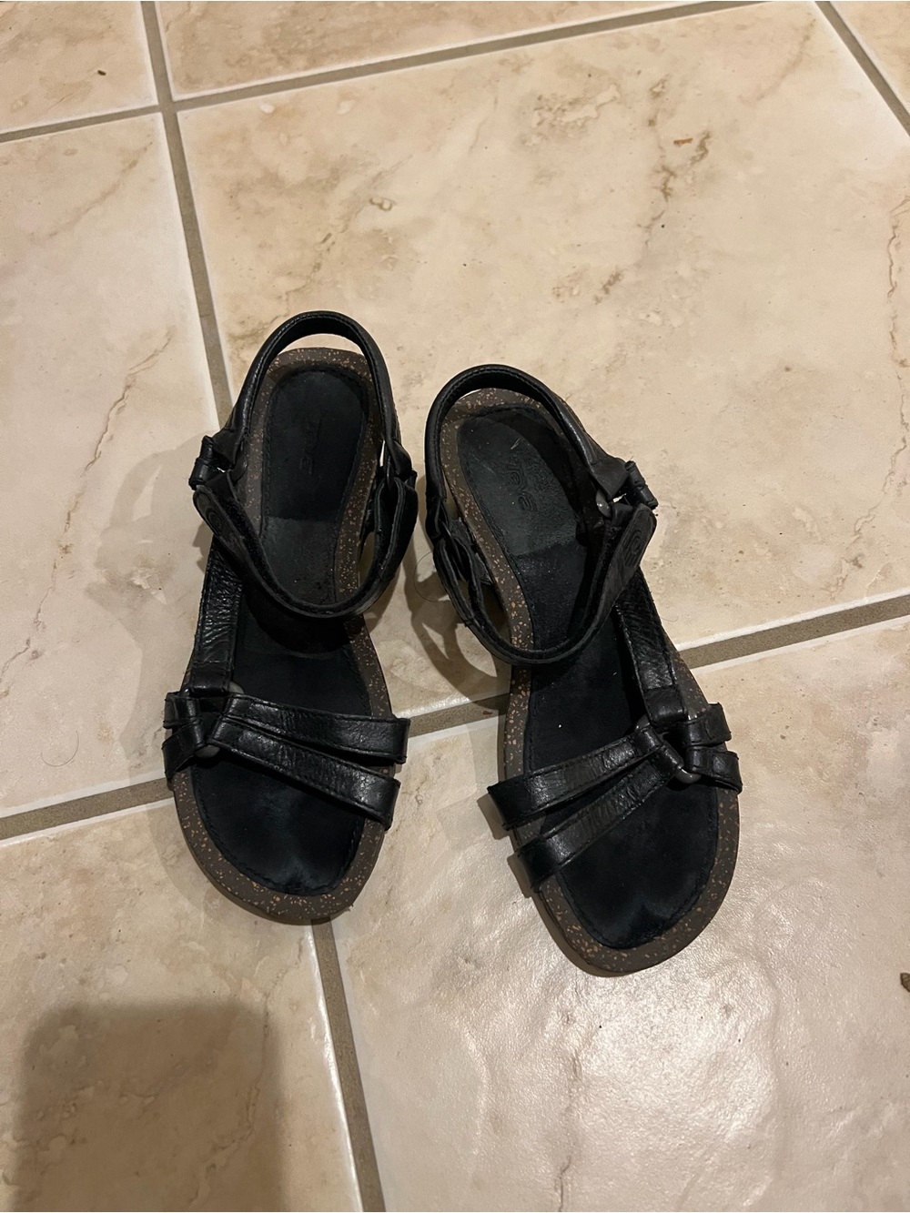 Teva Black Adjustable Strap Sandals